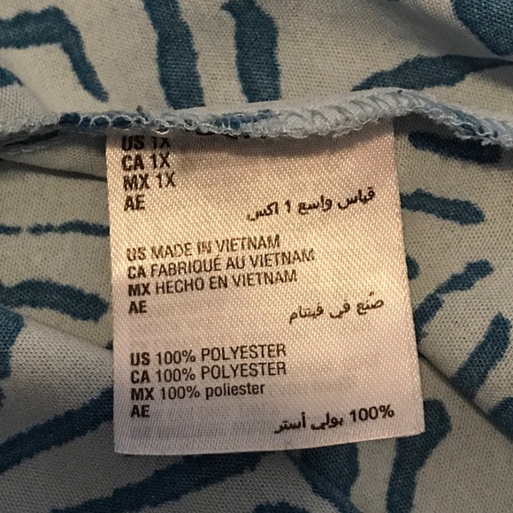 ALFANI Crew Neck Flare Long Sleeve Blouse Blue High Low Hem Women’s Plus Size 1X - Picture 16 of 16